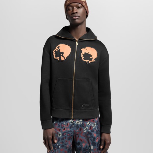 NIGO Louis Vuitton Men's And Women's Spring/Autumn Fashion Casual Character Pattern Zipper Hooded Long Sleeved Sweatshirt Jacket #nigo78227