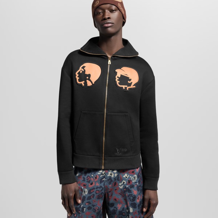 NIGO Louis Vuitton Men's And Women's Spring/Autumn Fashion Casual Character Pattern Zipper Hooded Long Sleeved Sweatshirt Jacket #nigo78227