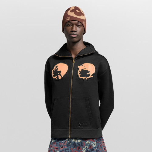 NIGO Louis Vuitton Men's And Women's Spring/Autumn Fashion Casual Character Pattern Zipper Hooded Long Sleeved Sweatshirt Jacket #nigo78227