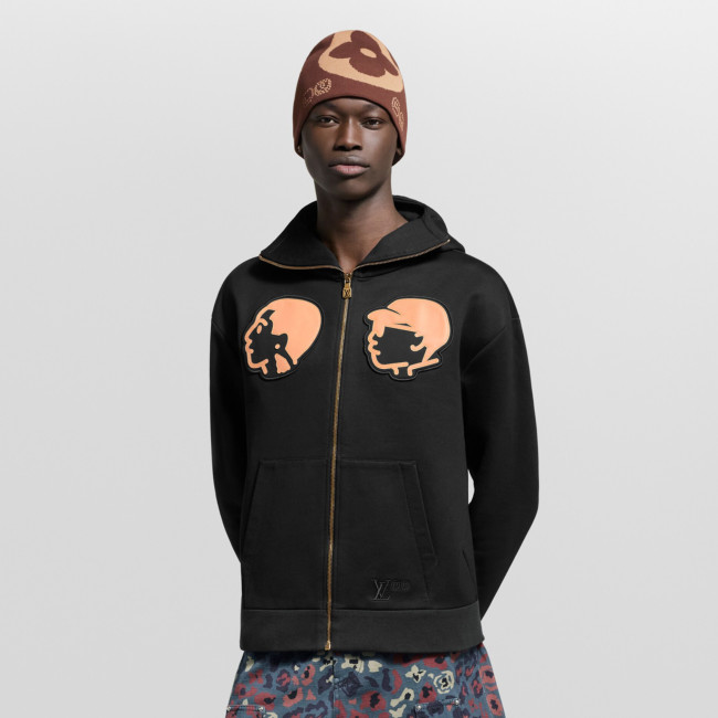 NIGO Louis Vuitton Men's And Women's Spring/Autumn Fashion Casual Character Pattern Zipper Hooded Long Sleeved Sweatshirt Jacket #nigo78227