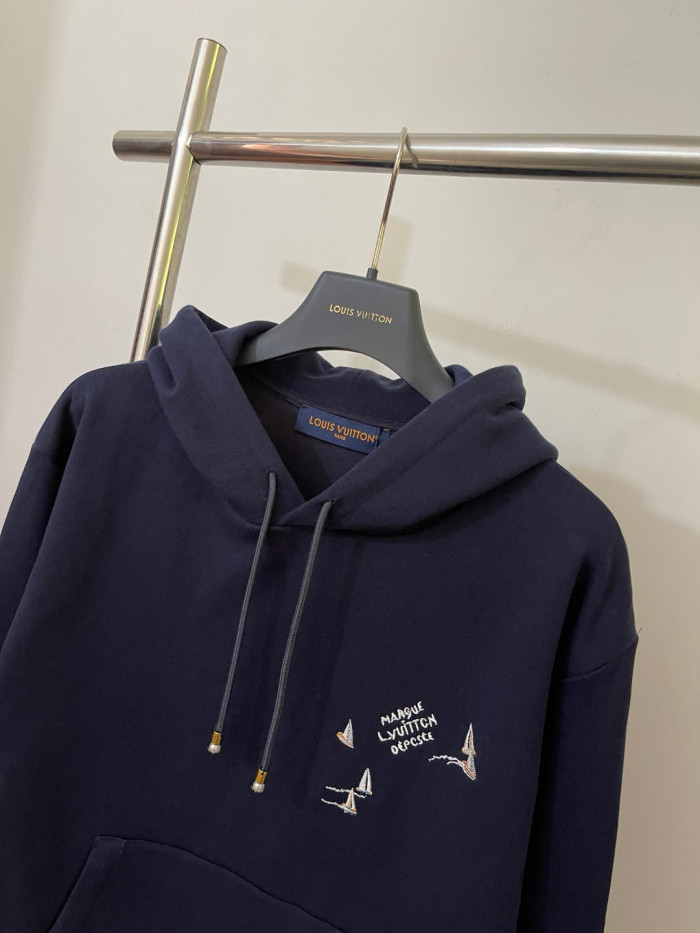 NIGO Louis Vuitton Men's Spring/Autumn Solid Color Casual Letter Embroidery Pattern Hooded Long Sleeve Sweatshirt #nigo78239