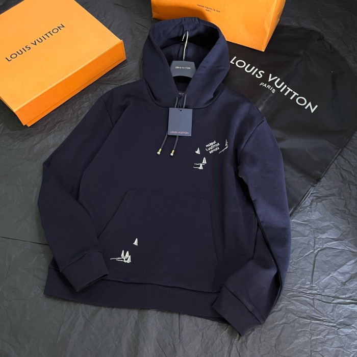 NIGO Louis Vuitton Men's Spring/Autumn Solid Color Casual Letter Embroidery Pattern Hooded Long Sleeve Sweatshirt #nigo78239