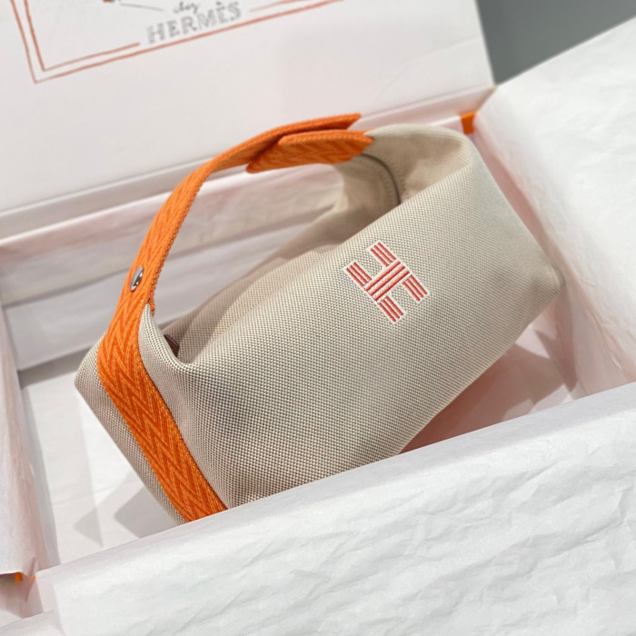 NIGO Hermes Classic Casual Color Block Canvas Tote Bag Makeup Bag Toiletry Bag Bags #nigo78245