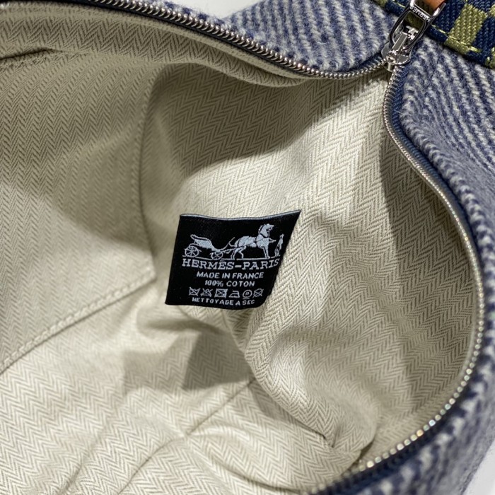NIGO Hermes Classic Casual Color Block Canvas Tote Bag Makeup Bag Toiletry Bag Bags #nigo78245