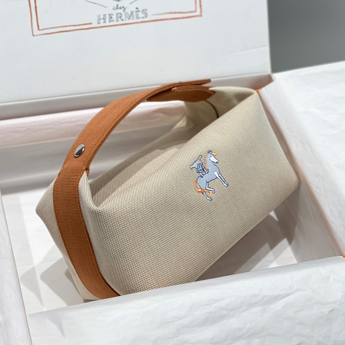 NIGO Hermes Classic Casual Color Block Canvas Tote Bag Makeup Bag Toiletry Bag Bags #nigo78245