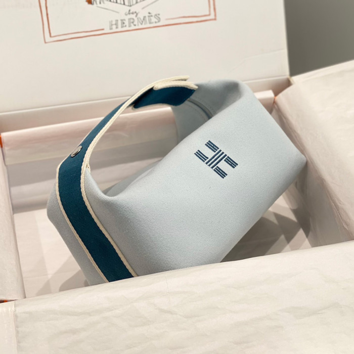 NIGO Hermes Classic Casual Color Block Canvas Tote Bag Makeup Bag Toiletry Bag Bags #nigo78245
