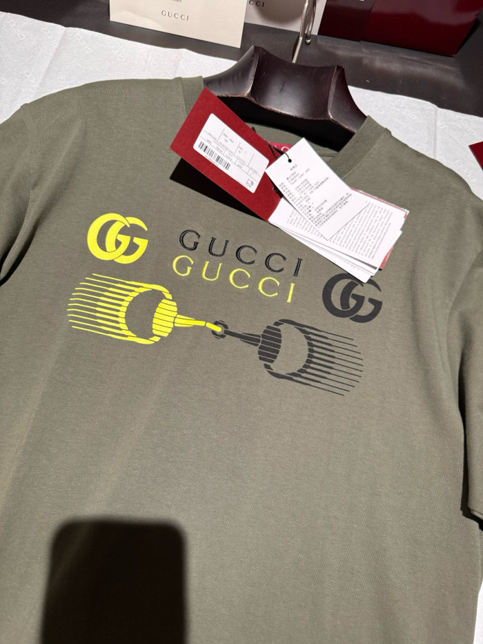 NIGO Gucci Men's Summer Solid Color Fashion Casual Letter Print Round Neck Drop Shoulder Short Sleeve T-Shirt #nigo78253