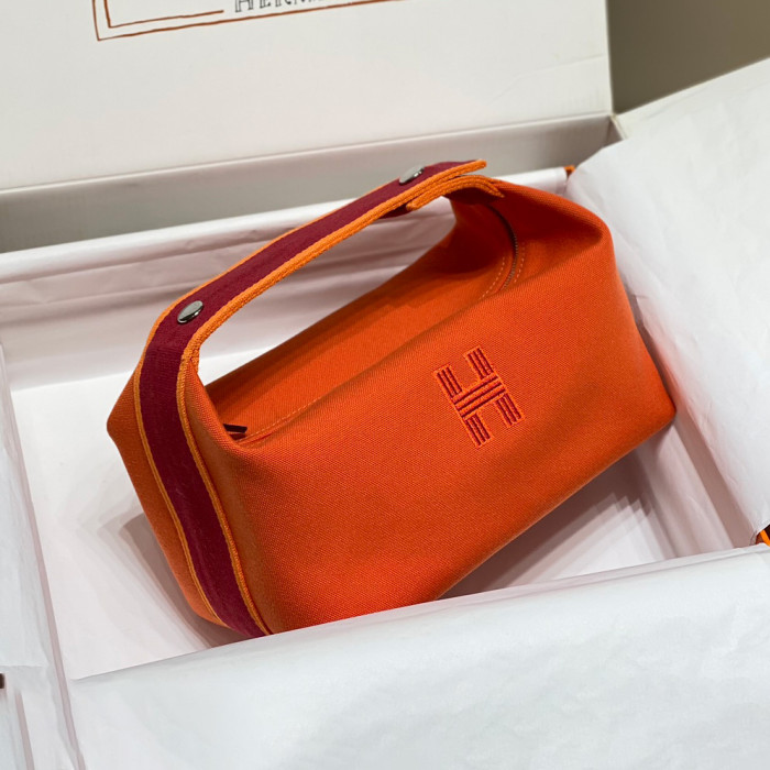 NIGO Hermes Classic Casual Color Block Canvas Tote Bag Makeup Bag Toiletry Bag Bags #nigo78245
