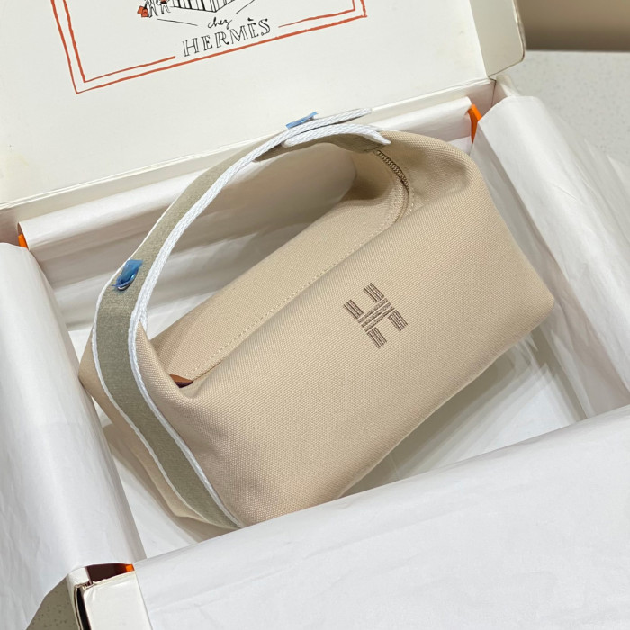 NIGO Hermes Classic Casual Color Block Canvas Tote Bag Makeup Bag Toiletry Bag Bags #nigo78245