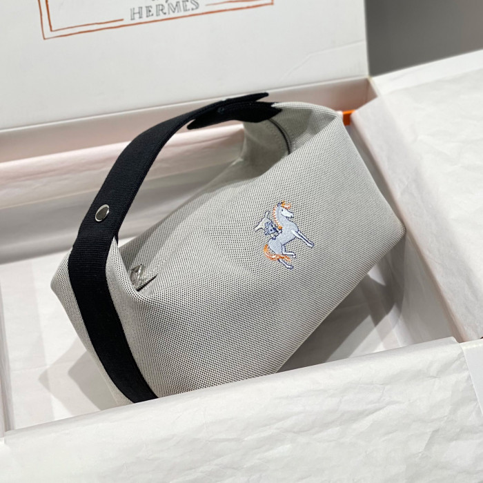NIGO Hermes Classic Casual Color Block Canvas Tote Bag Makeup Bag Toiletry Bag Bags #nigo78245