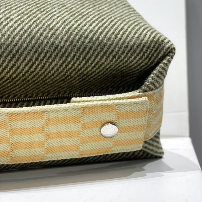NIGO Hermes Classic Casual Color Block Canvas Tote Bag Makeup Bag Toiletry Bag Bags #nigo78245