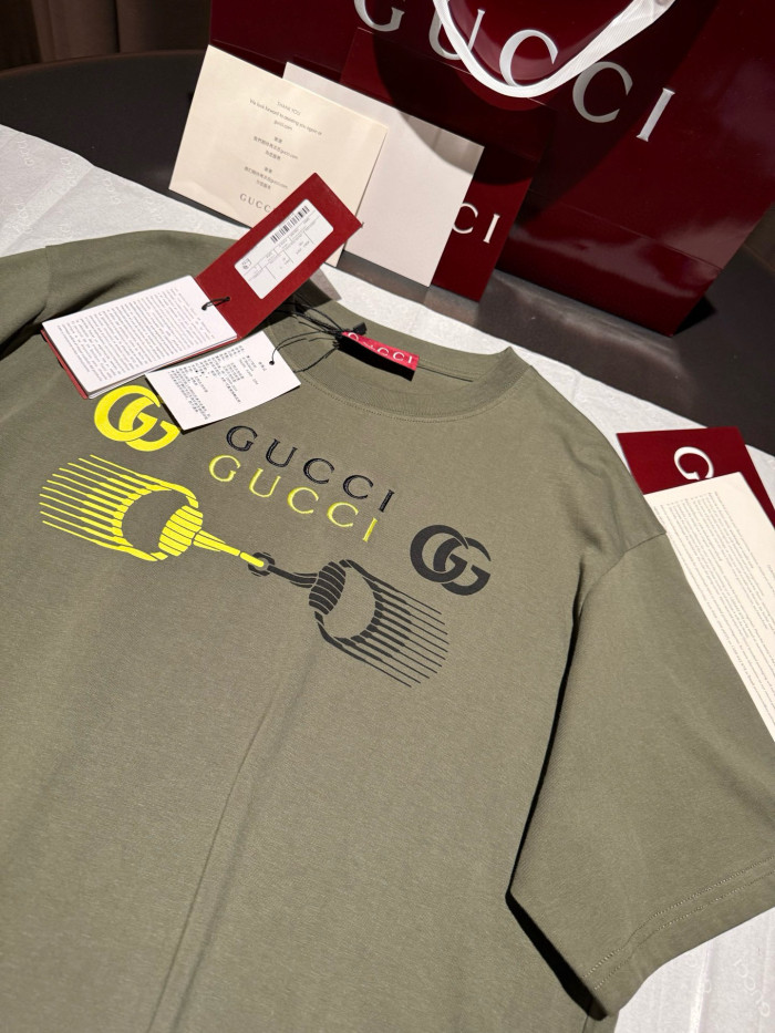 NIGO Gucci Men's Summer Solid Color Fashion Casual Letter Print Round Neck Drop Shoulder Short Sleeve T-Shirt #nigo78253