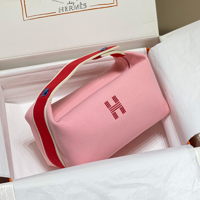 NIGO Hermes Classic Casual Color Block Canvas Tote Bag Makeup Bag Toiletry Bag Bags #nigo78245