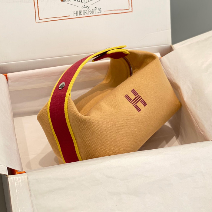 NIGO Hermes Classic Casual Color Block Canvas Tote Bag Makeup Bag Toiletry Bag Bags #nigo78245
