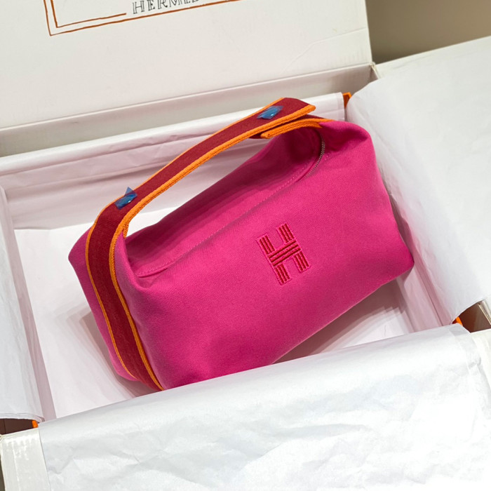 NIGO Hermes Classic Casual Color Block Canvas Tote Bag Makeup Bag Toiletry Bag Bags #nigo78245