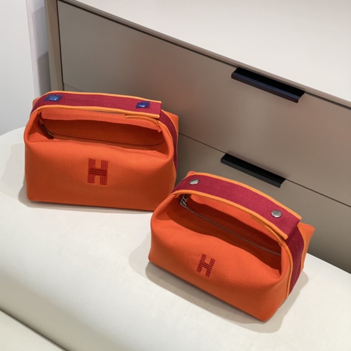 NIGO Hermes Classic Casual Color Block Canvas Tote Bag Makeup Bag Toiletry Bag Bags #nigo78245