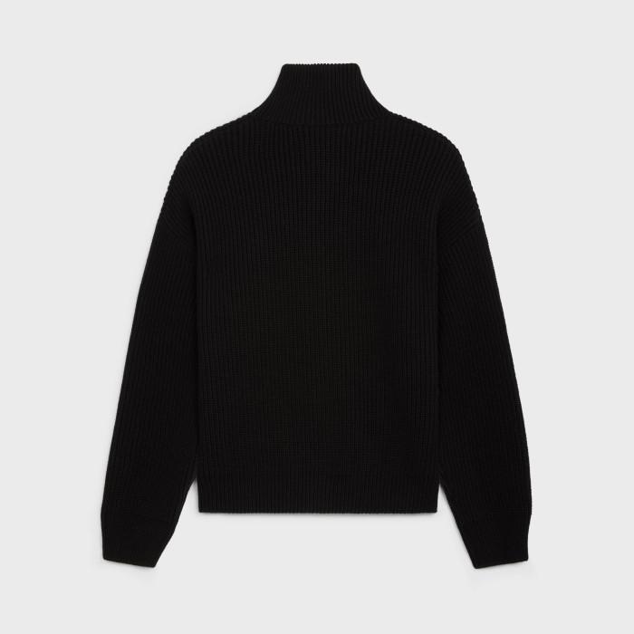 NIGO Celine TRIOMPHE Men's Spring/Autumn Solid Color Fashionable Casual Logo Embroidered Zipper Long Sleeve Wool Trucker Sweater Jacket #nigo78242