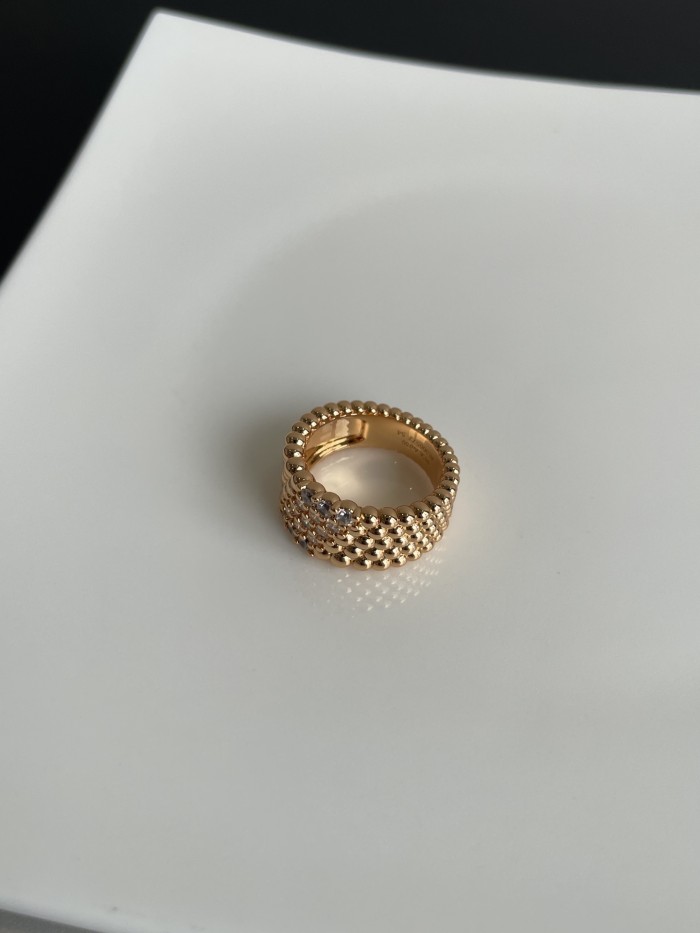NIGO Van Cleef&Arpels Perlée Diamonds Ring 5 Rows Of Diamonds Design Rose Gold Fashion Luxury Elegant Ring Jewelry Accessories Ngvp #nigo2233