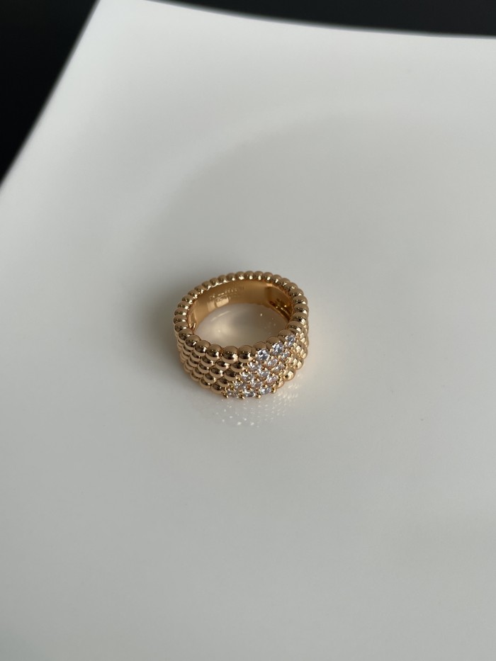 NIGO Van Cleef&Arpels Perlée Diamonds Ring 5 Rows Of Diamonds Design Rose Gold Fashion Luxury Elegant Ring Jewelry Accessories Ngvp #nigo2233