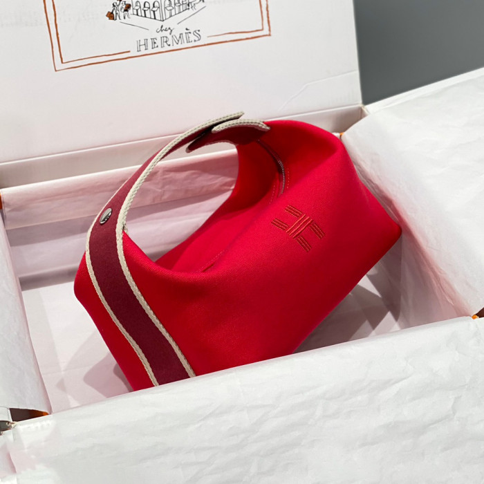 NIGO Hermes Classic Casual Color Block Canvas Tote Bag Makeup Bag Toiletry Bag Bags #nigo78245