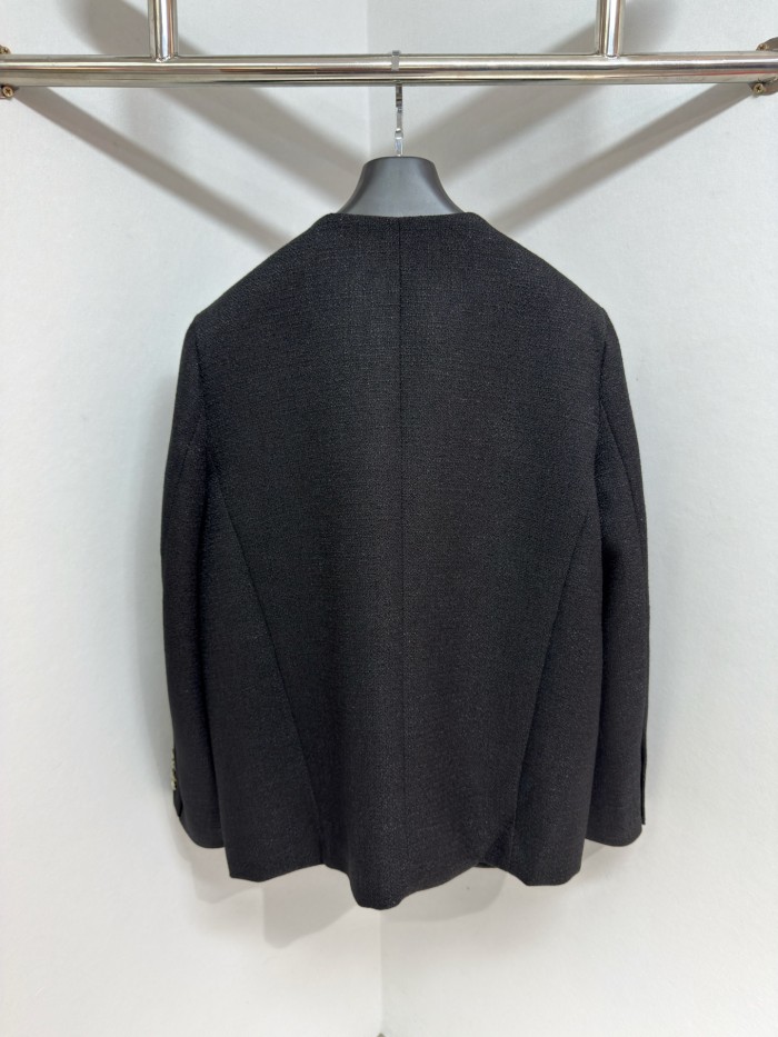 NIGO Louis Vuitton Men's Spring/Fall Solid Color Classic Casual Cotton Letter Embroidered Logo Collarless Single Breasted Long Sleeved Jacket #nigo78269