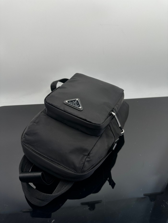 NIGO Prada Men's Solid Color Fashion Casual Triangle Logo Recycled Nylon Backpack Bags #nigo78271