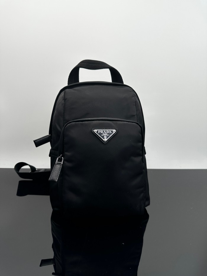NIGO Prada Men's Solid Color Fashion Casual Triangle Logo Recycled Nylon Backpack Bags #nigo78271