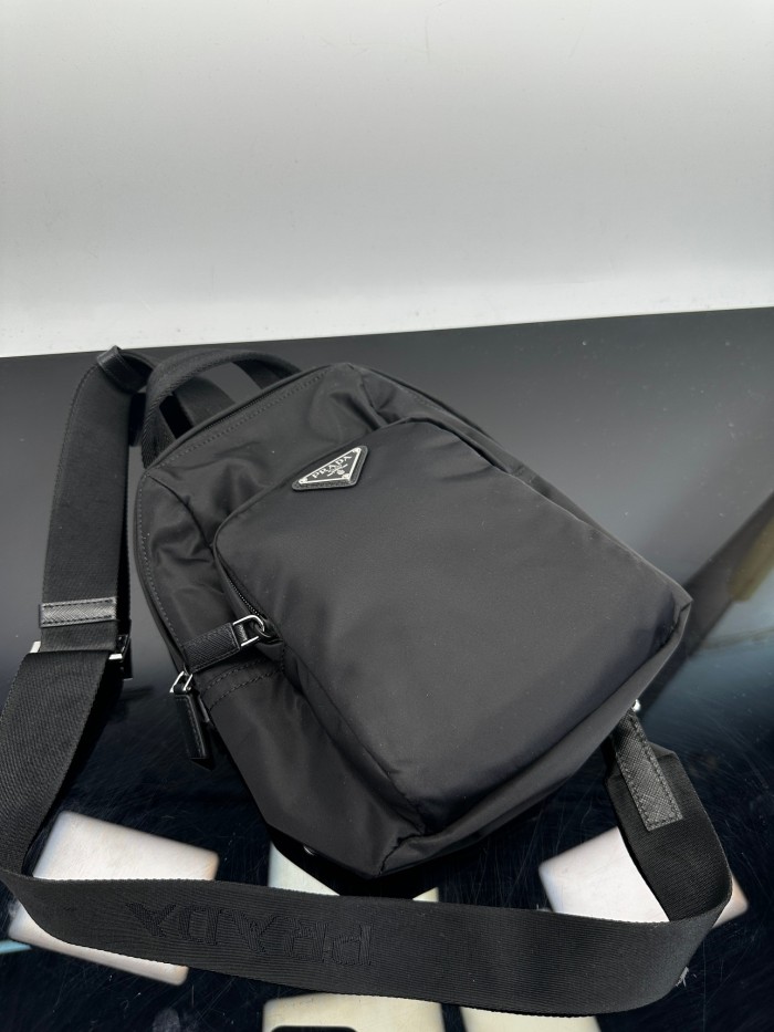 NIGO Prada Men's Solid Color Fashion Casual Triangle Logo Recycled Nylon Backpack Bags #nigo78271