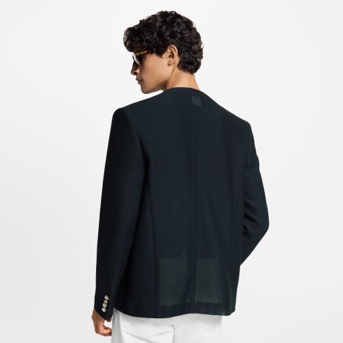 NIGO Louis Vuitton Men's Spring/Fall Solid Color Classic Casual Cotton Letter Embroidered Logo Collarless Single Breasted Long Sleeved Jacket #nigo78269