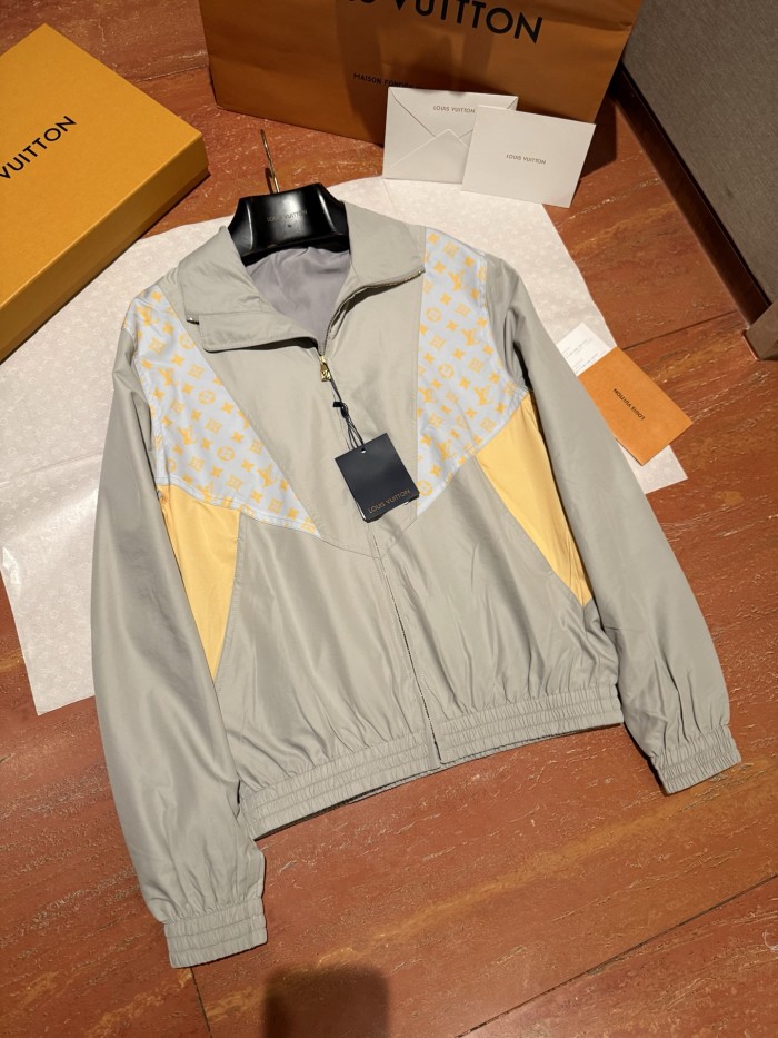 NIGO Louis Vuitton MONOGRAM Men's And Women's Spring/Autumn Fashion Casual Color Blocked High Neck Zipper Long Sleeved Jacket #nigo78276