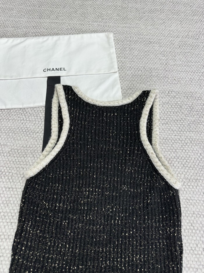 NIGO Chanel Women's-Vest  Summer Color Block Round Neck Sleeveless Logo Embellished Starry Sky Tank Top #nigo78274