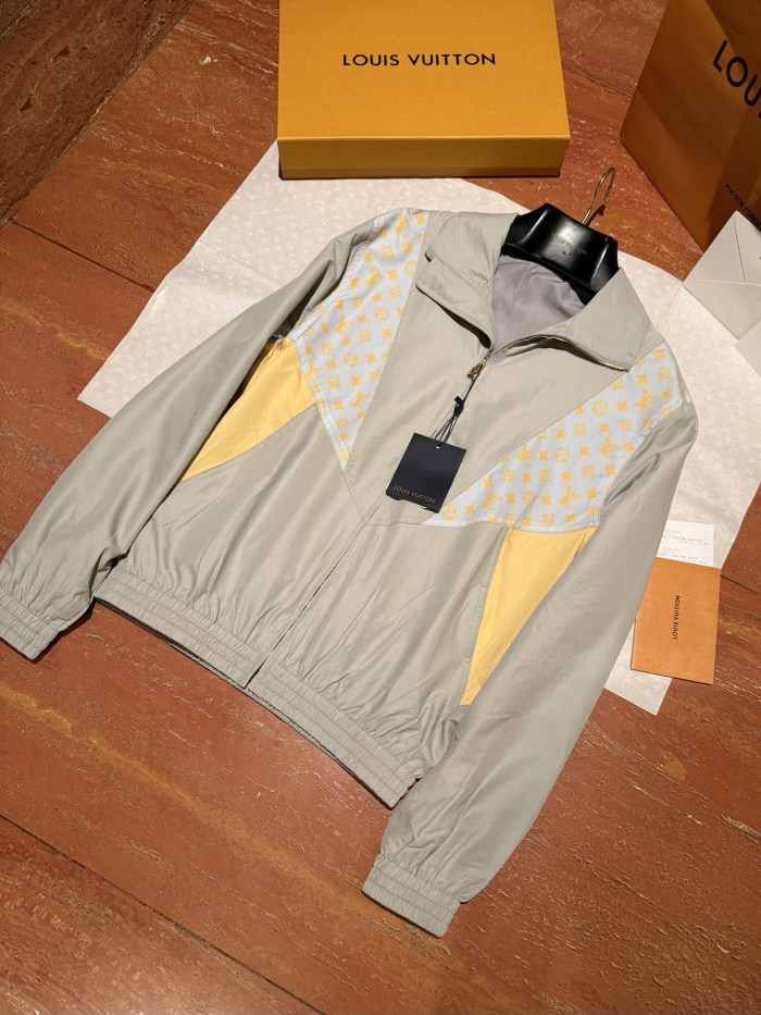 NIGO Louis Vuitton MONOGRAM Men's And Women's Spring/Autumn Fashion Casual Color Blocked High Neck Zipper Long Sleeved Jacket #nigo78276
