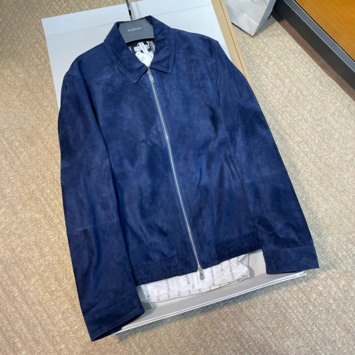 NIGO Brunello Cucinelli Men's Spring/Autumn Fashion Classic Solid Color Lapel Zipper Long Sleeve Suede Pilot Jacket #nigo78284
