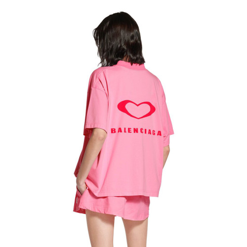 NIGO Balenciaga QIXI 25 CROPPED Women's Summer Fashion Casual Solid Color Embroidered Print Distressed Round Neck Short Sleeve Drop Shoulder Cropped T-Shirt Top #nigo78286