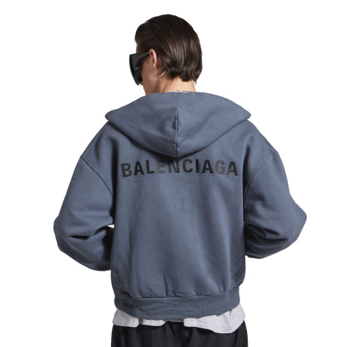 NIGO Balenciaga BACK HOODIE Men's Spring/Autumn Fashion Casual Solid Color Embroidered Zipper Gathered Cuffs Waist Hooded Cardigan Jacket Sweatshirt #nigo78283