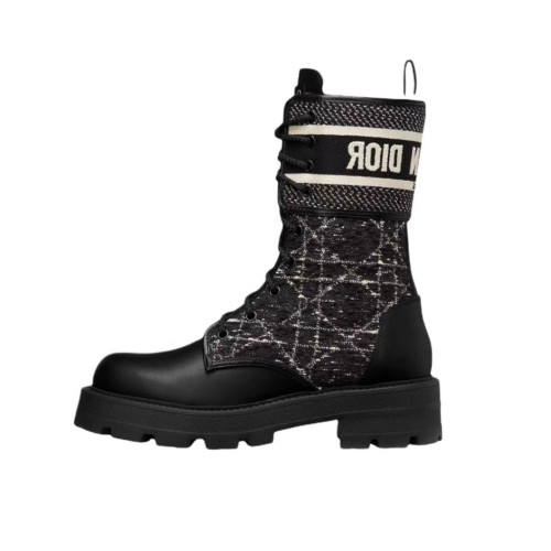 NIGO Dior Women's Autumn/Winter Fashion Casual Round Toe Lace Up Leather Light Sole Embroidered Lace Up Martin Boots Shoes #nigo78289