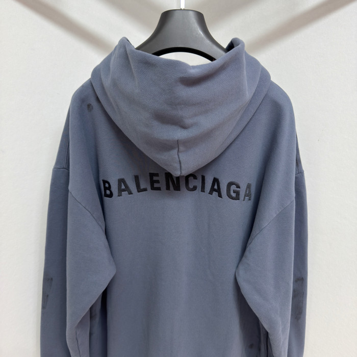 NIGO Balenciaga BACK HOODIE Men's Spring/Autumn Fashion Casual Solid Color Embroidered Zipper Gathered Cuffs Waist Hooded Cardigan Jacket Sweatshirt #nigo78283