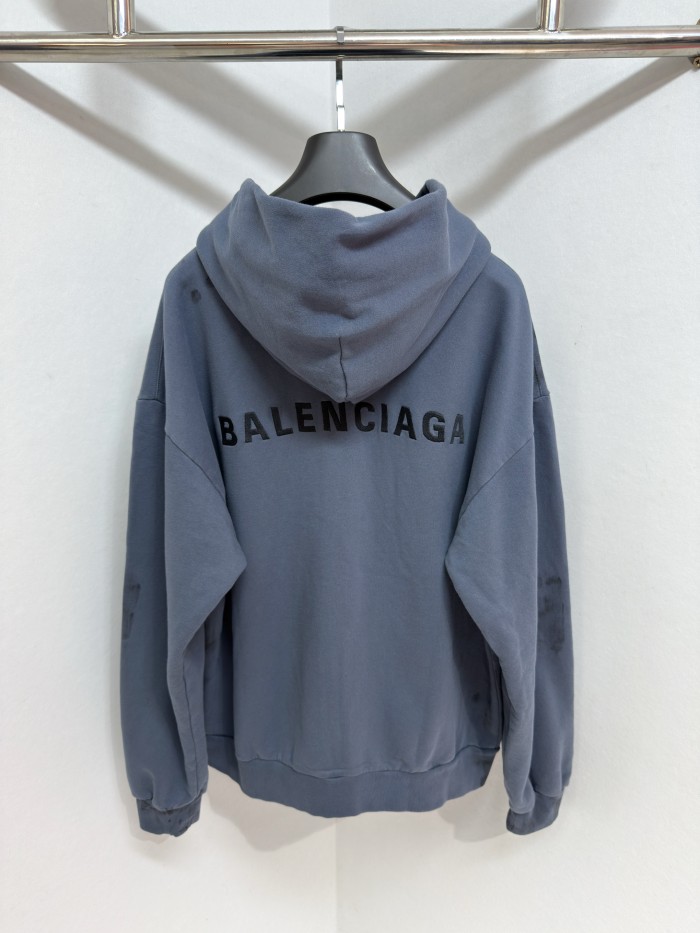 NIGO Balenciaga BACK HOODIE Men's Spring/Autumn Fashion Casual Solid Color Embroidered Zipper Gathered Cuffs Waist Hooded Cardigan Jacket Sweatshirt #nigo78283