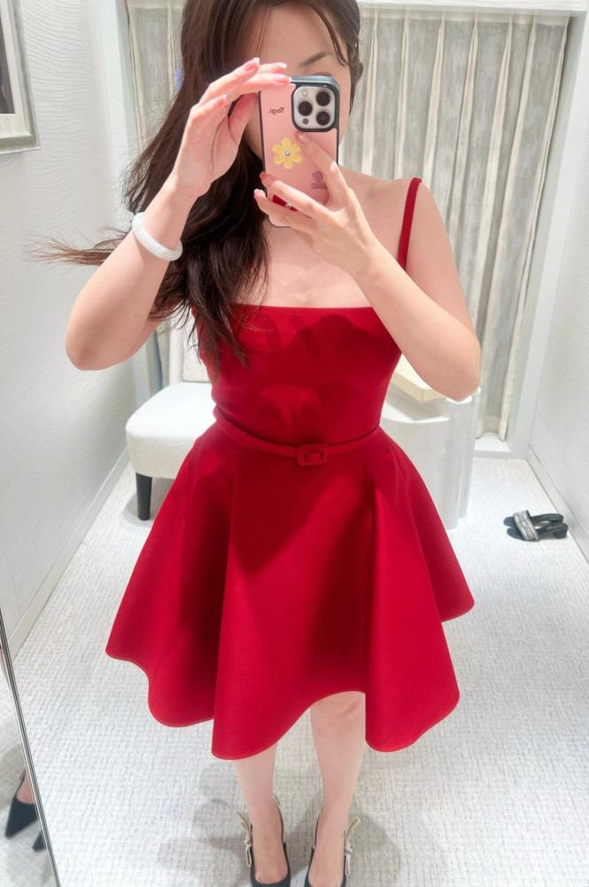 NIGO Dior Women's Spring/Autumn Square Neck Silk And Wool Short Zipper Solid Color Belt Sleeveless Halter Dresses Ngvp #nigo2158