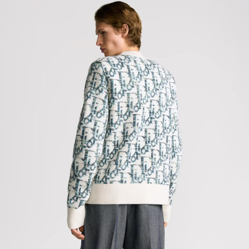 NIGO Dior Men's And Women's Spring/Summer Fashion Casual Sheep Wool Jacquard Fabric Oblique Print Round Neck Long Sleeve Knitted Sweater #nigo78298