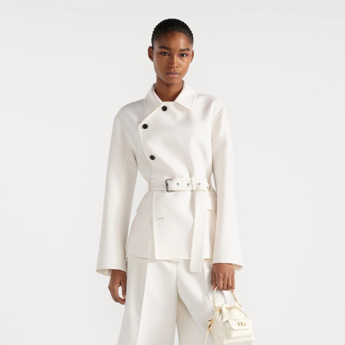 NIGO Dior Women's Spring/Autumn Silk-Blend Solid Color Belted Lapel Single-Breasted Slim-Fit Long-Sleeved Blazer Jacket Ngvp #nigo2271