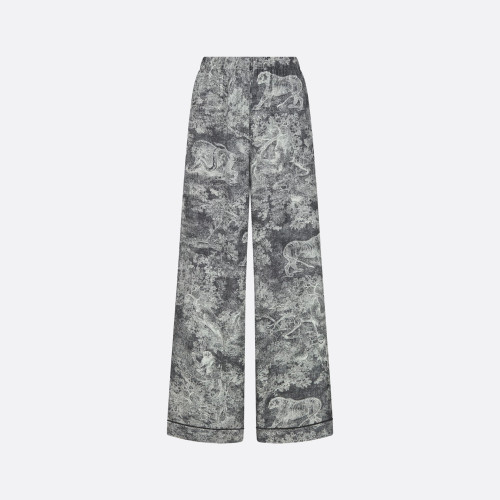 NIGO Dior Women's Spring/Summer/Fall Dioriviera Printed Loose Collar Long Sleeve Shirt Silk Elastic Waist Casual Straight Leg Pants Homewear Ngvp #nigo2269