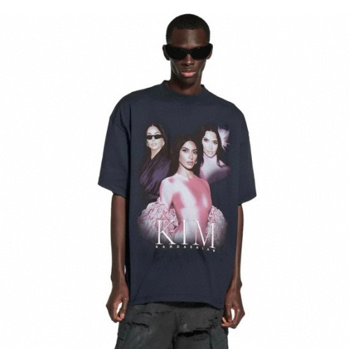 NIGO Balenciaga Men's and Women's Summer Portrait Printed Solid Colour Round Neck Cotton Short Sleeve T-Shirt #nigo76598