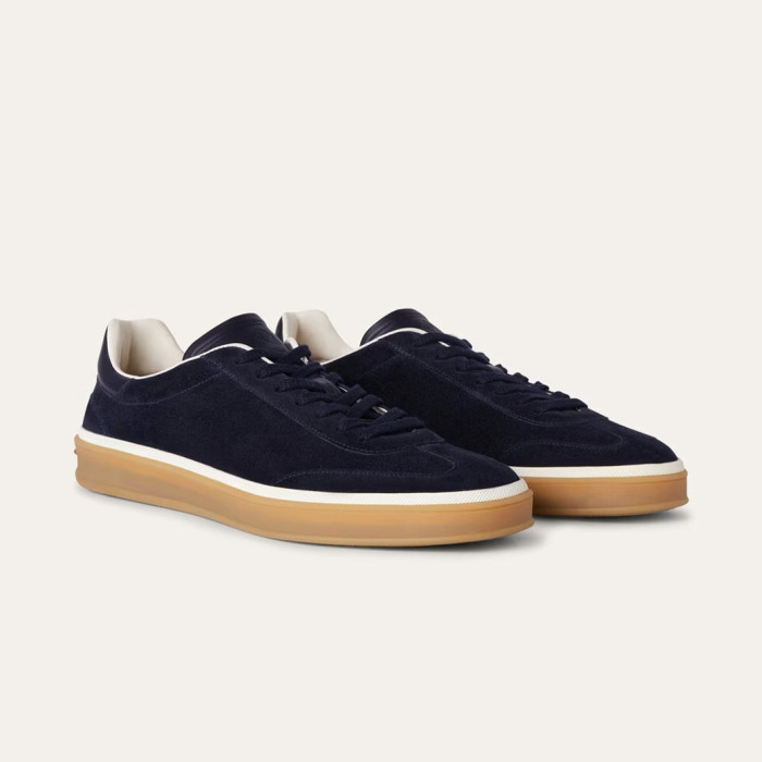 NIGO Loro Piana Men's Tennis Walk Dexun Sports Shoes Suede Round Toe Lace-Up Solid Color Four-Season Casual Shoes Low-Top Sneakers Ngvp #nigo315199