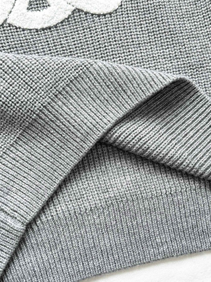NIGO Celine Women's Spring/autumn Fashion Casual Solid Color Loose Logo Knitted Sweater With Round Neck Pullover Sweater #nigo78331