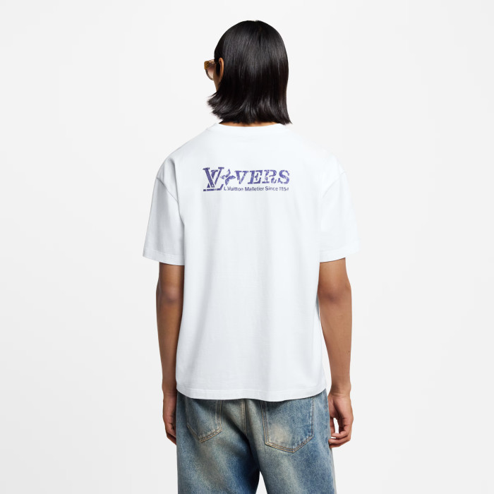 NIGO Louis Vuitton Men's Summer High Street Rhinestone Printed Solid Color Round Neck Cotton Straight Short Sleeve T-Shirt #nigo81481