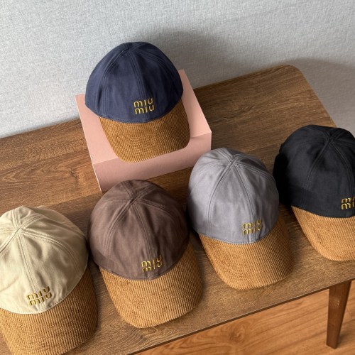 NIGO MiuMiu Men's And Women's Logo Embroidered Cotton Duckbill Cap Corduroy Two-Tone Baseball Cap Hat  Accessories #nigo81472