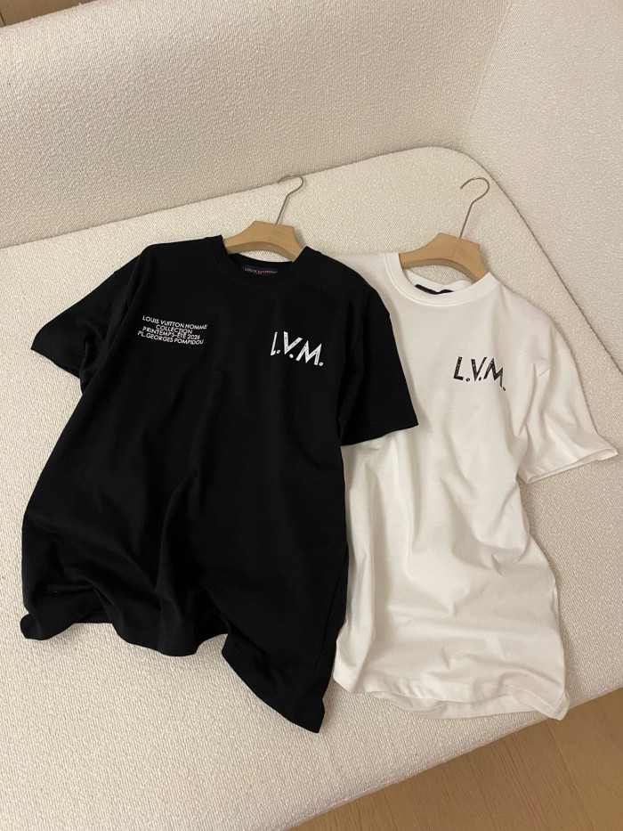 NIGO Louis Vuitton Men's Summer Solid Color Fashion Casual Round Neck Letter Print Short Sleeve T-Shirt #nigo78315