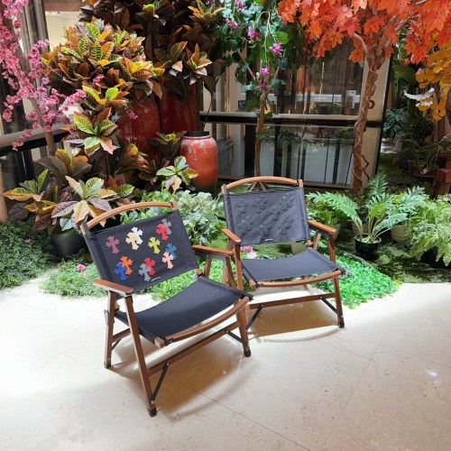 NIGO Chrome Hearts Cross Stitch High Street Trend Outdoor Chair Colorful Mit Chair Portable Picnic Camping Home Decor Accessories #nigo81479