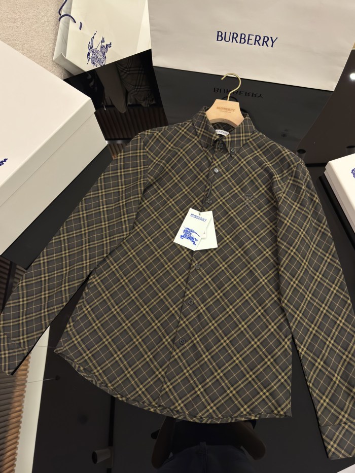 NIGO Burberry Men's Spring/Autumn Fashion Casual Loose Checkered Pattern Single Breasted Button Down Collar Long Sleeved Shirt #nigo78318